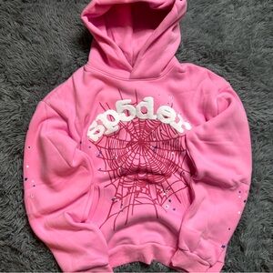 Pink Authentic Sp5der Hoodie Size Medium